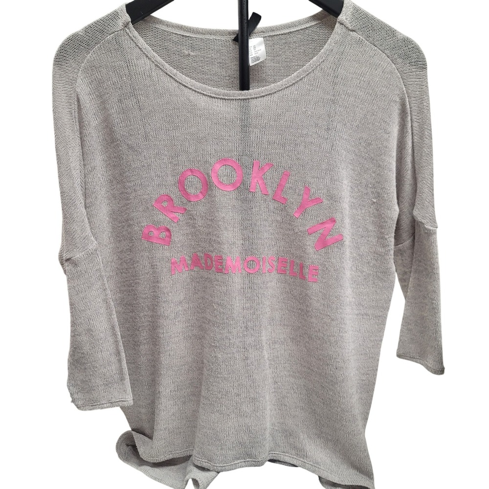 H&M Divided Grey Brooklyn Mademoiselle Lightweight Breathable Knit Sweater XS‎